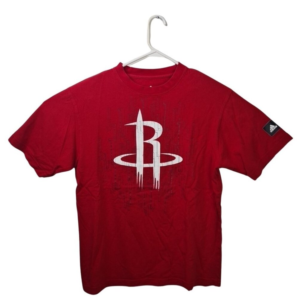 Adidas Houston Rockets Red T-Shirt Men Tee Graphic Short Sleeve Size M